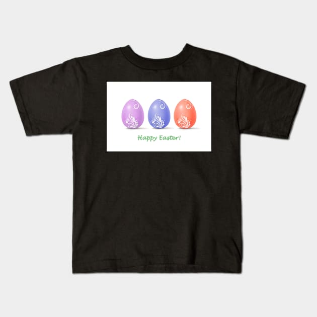 Happy Easter Greeting Card Kids T-Shirt by mariola5